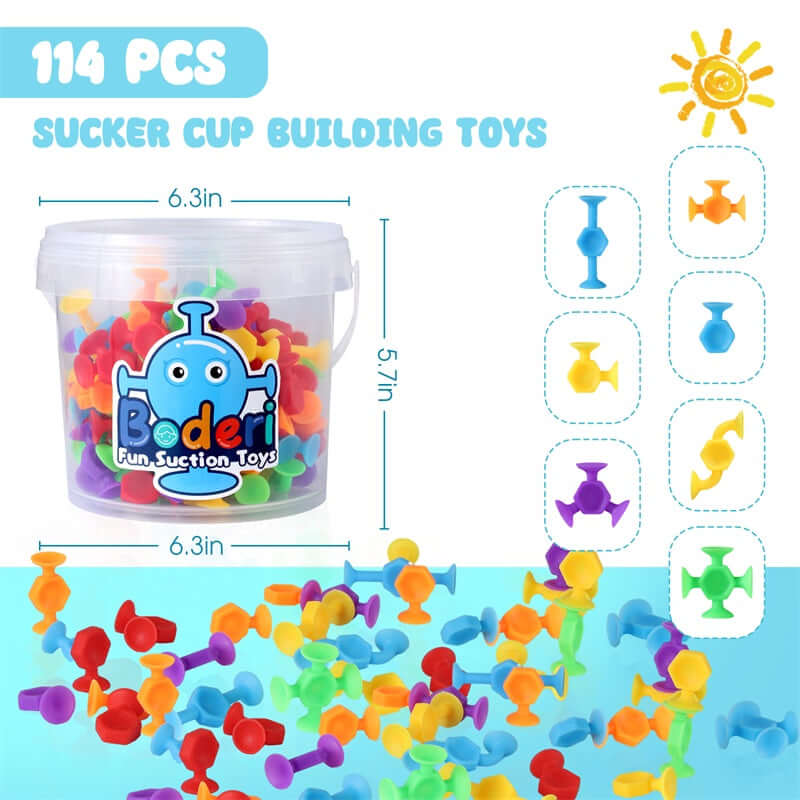 Stick & Play: 114PCS Suction Sensory Bath Toy Set