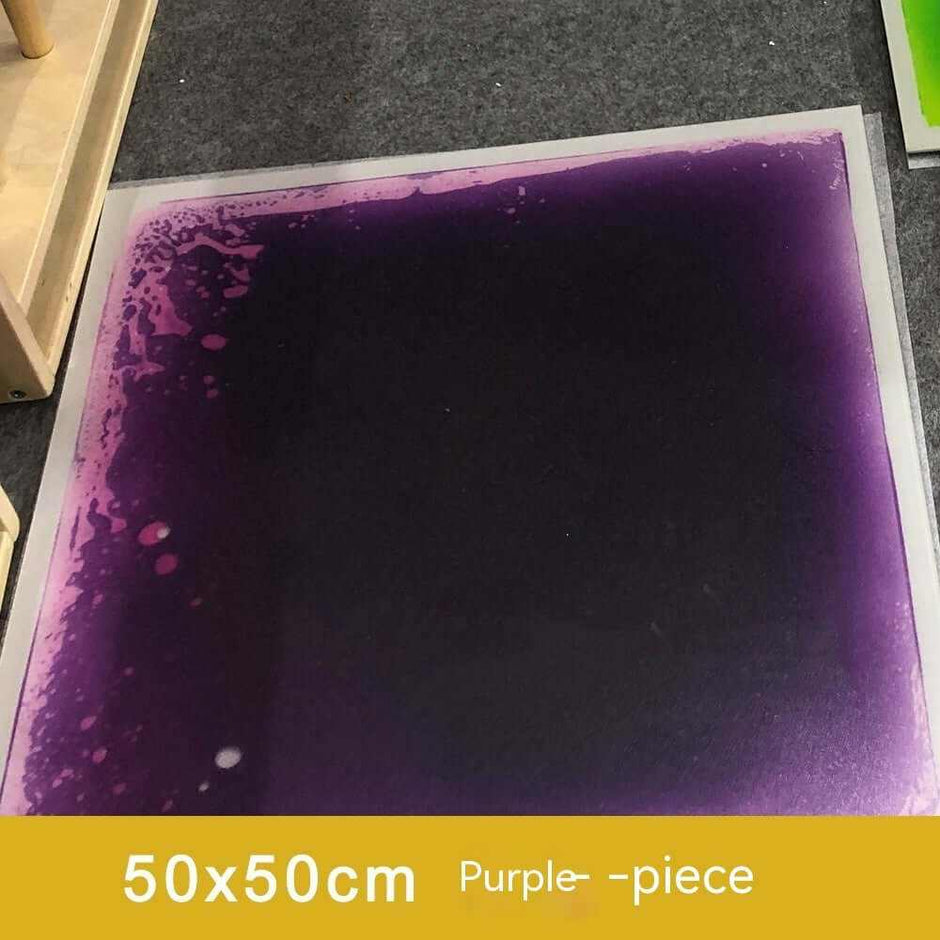 Early Education Sensory Liquid Tile in purple, 50x50cm, interactive floor mat for sensory development in children.