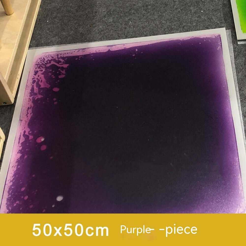 Early Education Sensory Liquid Tile in purple, 50x50cm, interactive floor mat for sensory development in children.