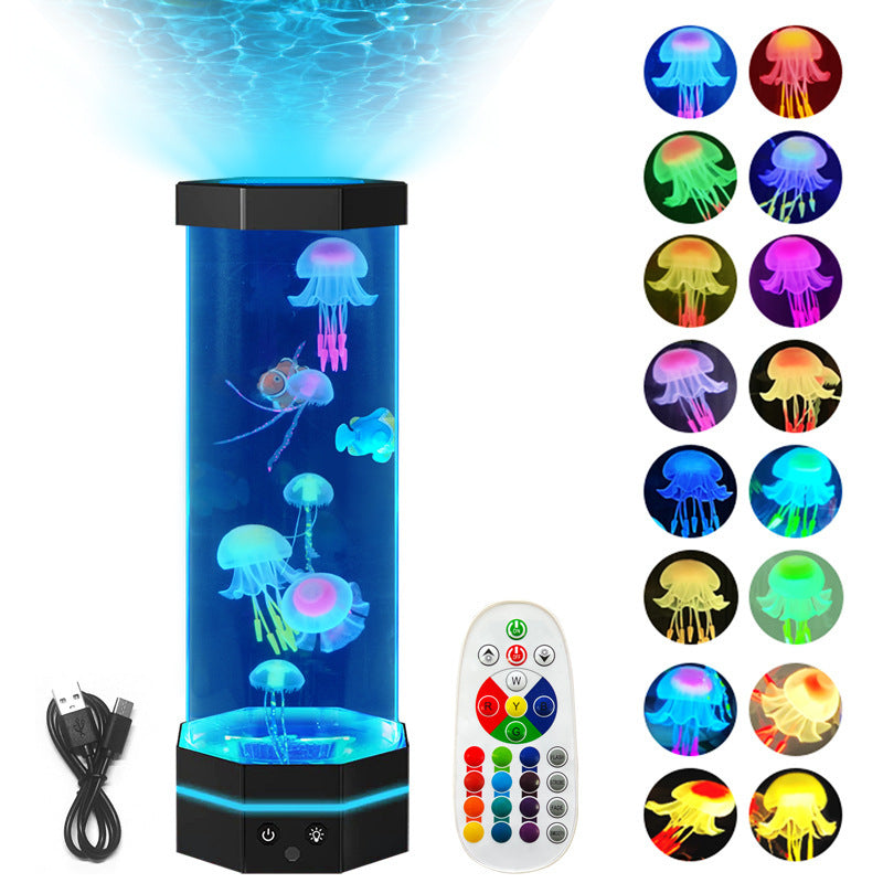 15” Jellyfish Lava Lamp – Color-Changing Sensory Night Light with Remote