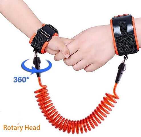 Child Safety Wristband with adjustable design and 360° rotary coil, keeping kids secure in crowded places.