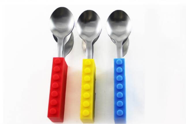 Build & Bite: 3PCS Brick Cutlery Set