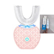 U-shaped ultrasonic electric toothbrush with foaming mousse toothpaste set for kids and adults.
