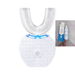 U-shaped ultrasonic electric toothbrush with foaming mousse toothpaste set for kids and adults.
