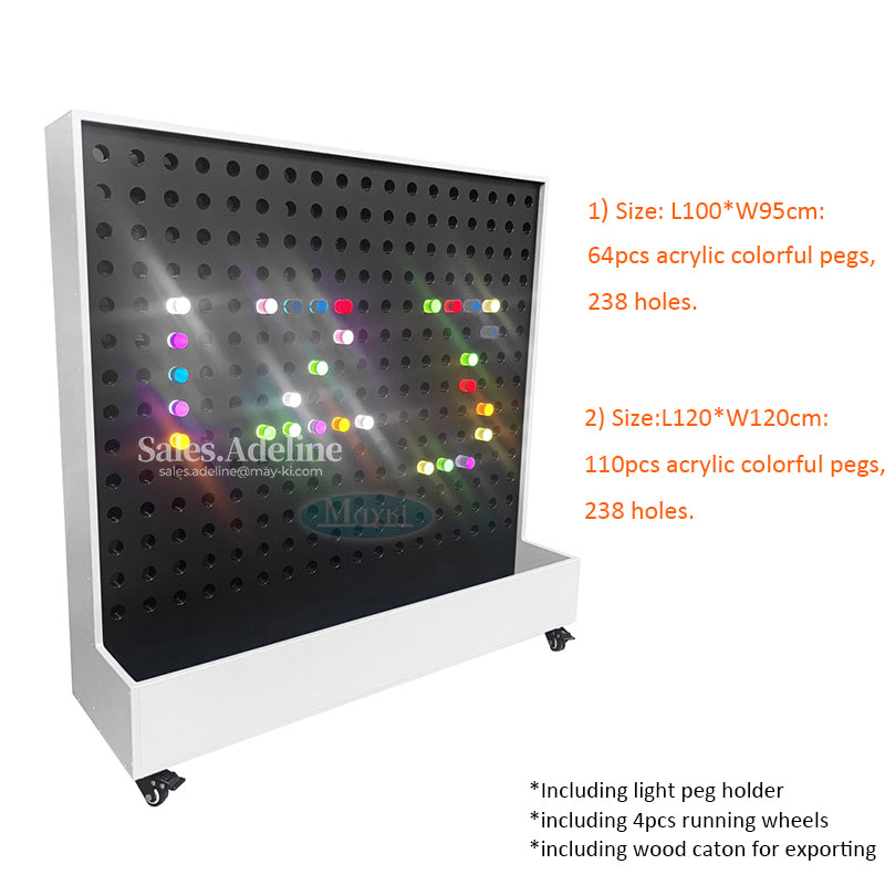 Wheel-Running LED Peg Wall Panel