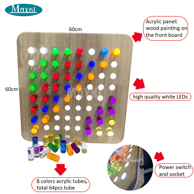 Light-Up Colour Peg Board – Interactive Sensory Wall Panel
