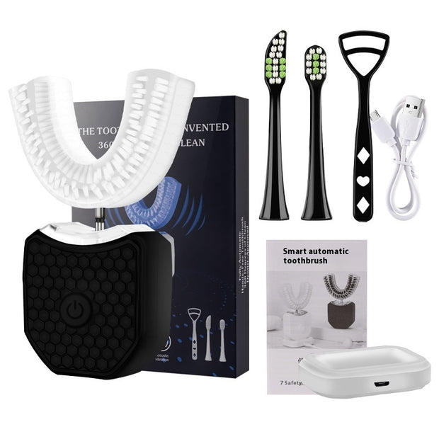 Smart Automatic U-Shaped Toothbrush – 360° Sonic Cleaning & Blue Light Whitening