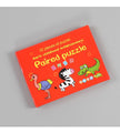 Colorful paired puzzle box for early childhood learning, featuring cartoon animals, 32 pieces for cognitive play.