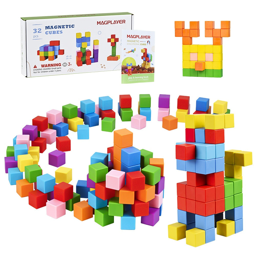 Magnetic Cubes – 32 Piece Rainbow Builder Set